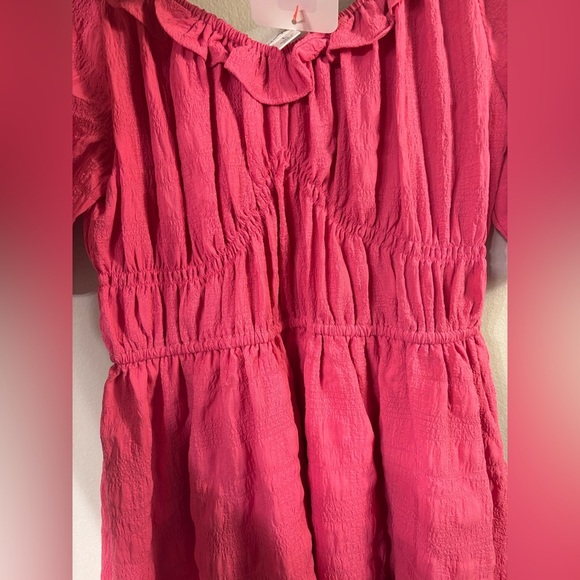 Pink Smocked Off-the-Shoulder Sundress - Picture 5 of 6